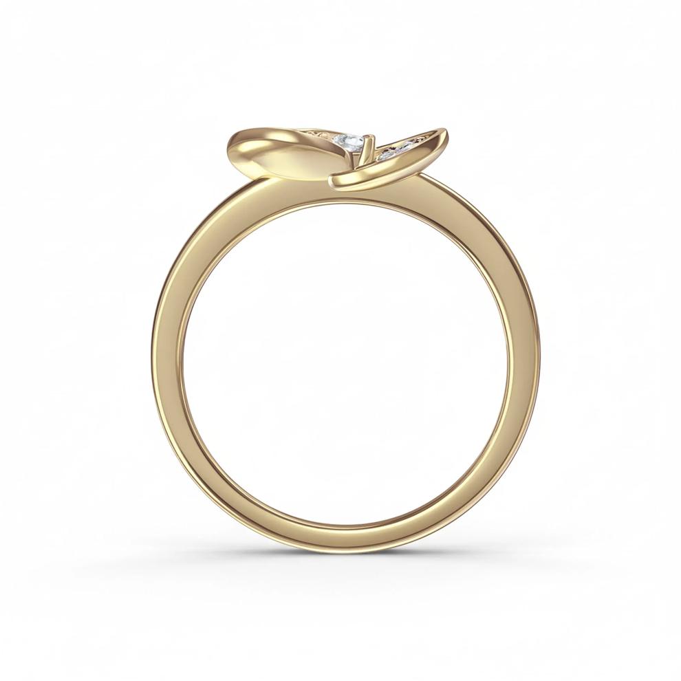 Diamond Flower Ring in 10K Yellow Gold (1/3 ct. tw.) – Image 4 of 4
