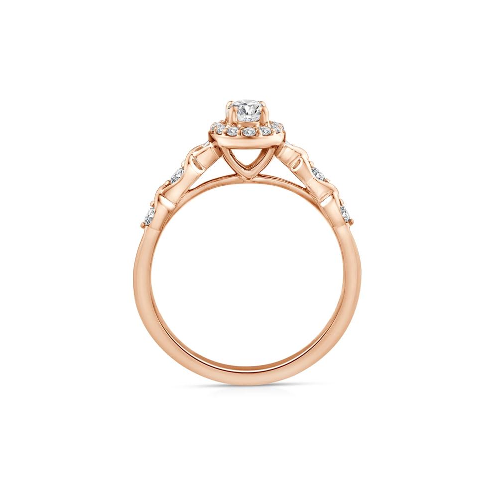 Lab Grown Diamond Oval Halo Promise Ring in 10K Rose Gold (1/2 ct. tw.) – Image 2 of 3