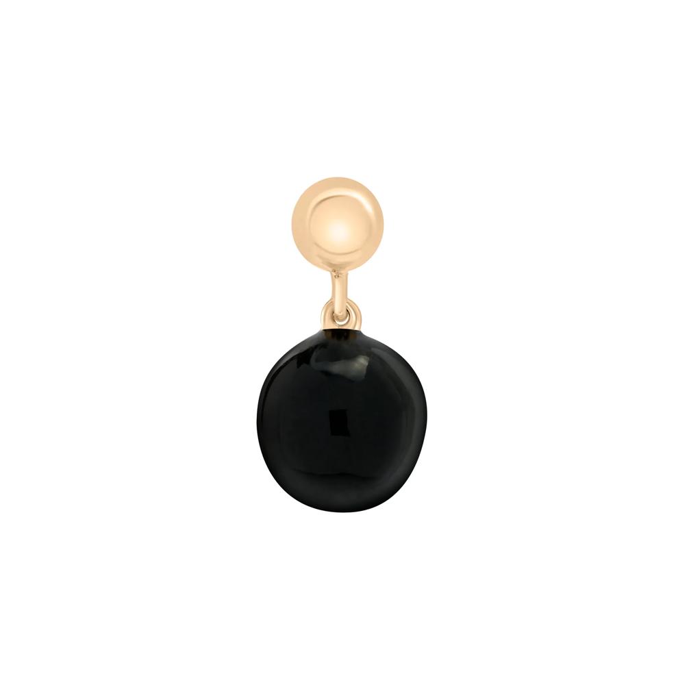 Black Enamel 8-Ball Bead Charm in Vermeil – Image 3 of 3