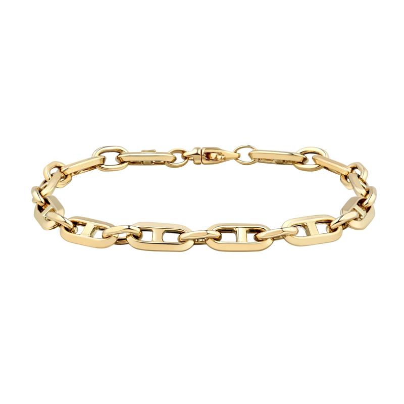 Mariner and Oval-Link Bracelet in 10K Yellow Gold, 7.5&quot; – Image 3 of 3