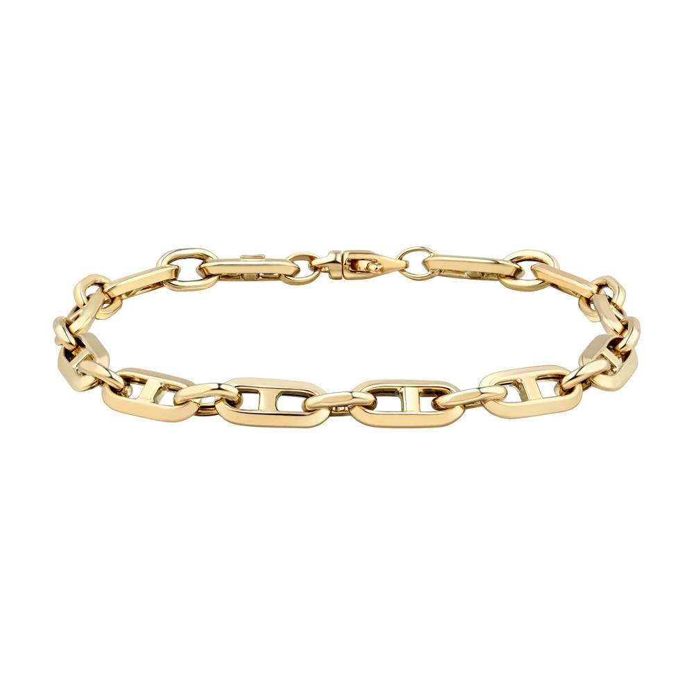 Mariner and Oval-Link Bracelet in 10K Yellow Gold, 7.5" – Image 3 of 3