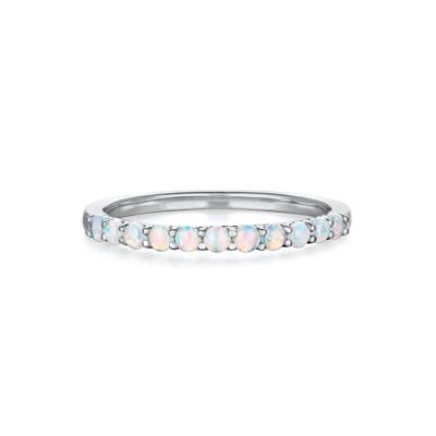 Lab Created Opal Stack Ring in Sterling Silver
