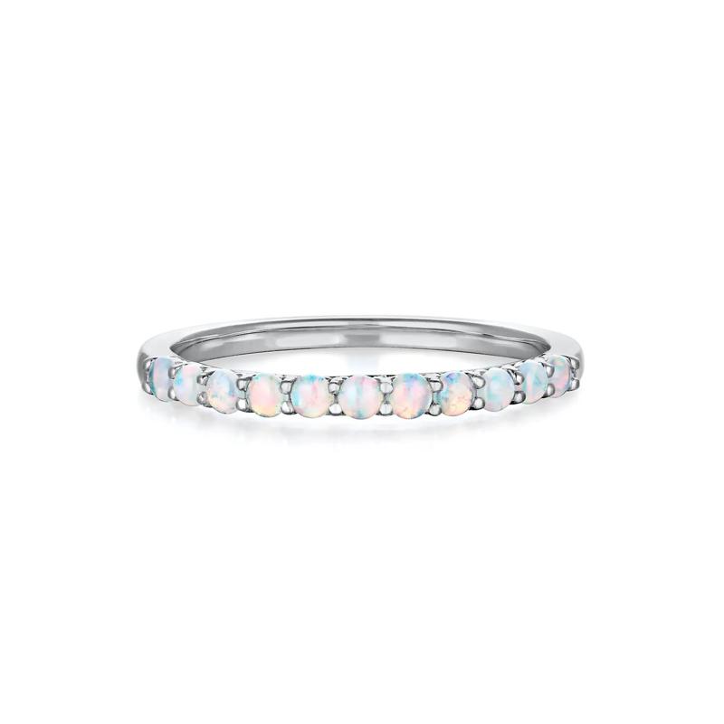 Lab Created Opal Stack Ring in Sterling Silver – Image 1 of 5
