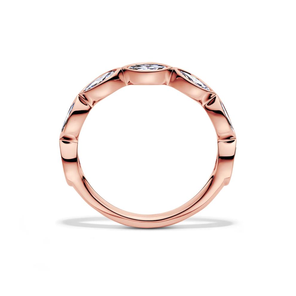 Lab Grown Diamond Marquise Bezel-Set Anniversary Band in 10K Rose Gold (1 ct. tw.) – Image 2 of 4