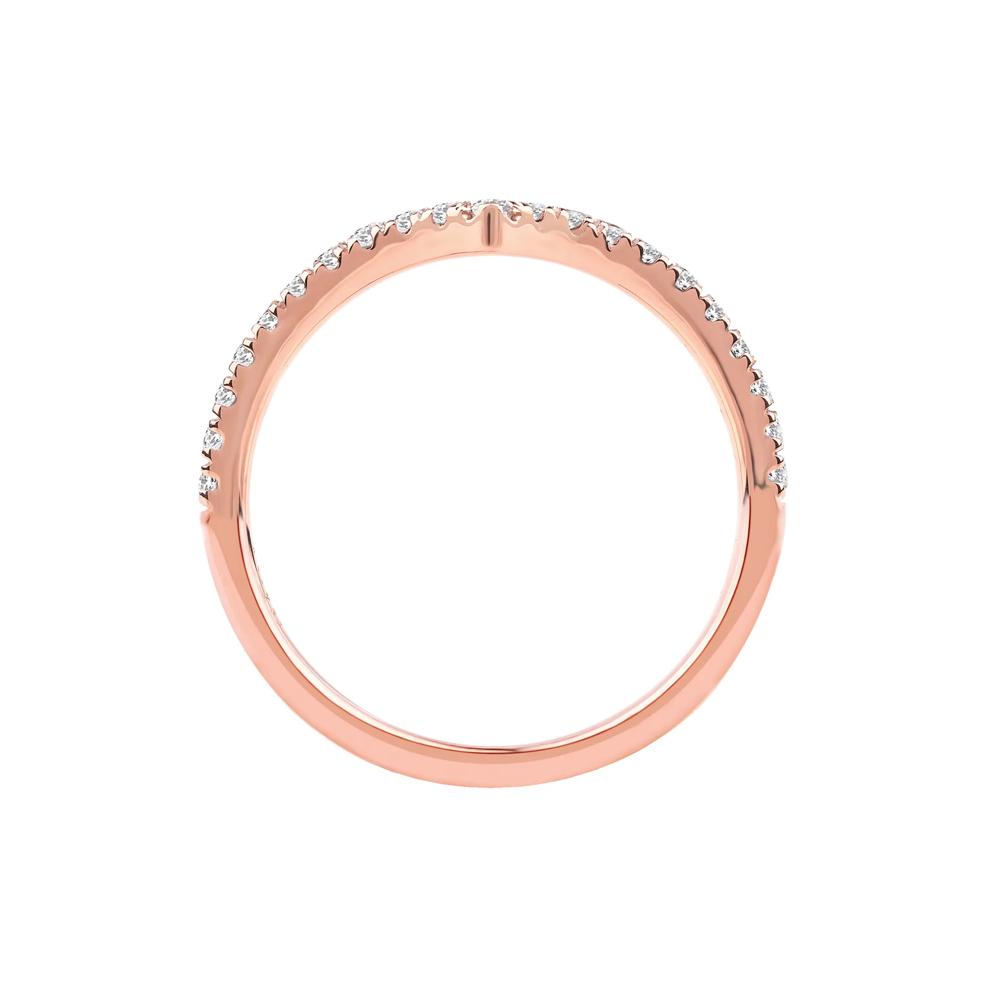 Birdie Lab Grown Diamond Chevron Band in 14K Rose Gold (1/4 ct. tw.) – Image 2 of 5