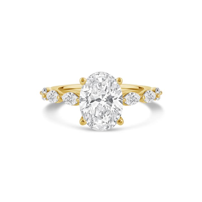 Lab Grown Oval Diamond Engagement Ring in 14K Yellow Gold &#40;3 3/4 ct. tw.&#41; – Image 1 of 4