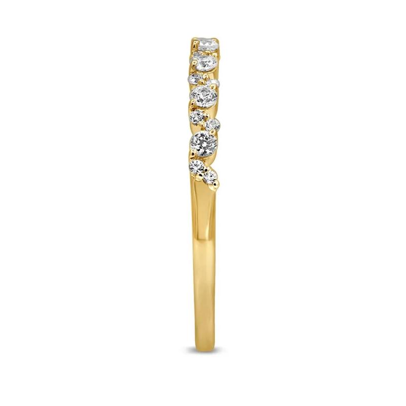 Diamond Stacking Ring with Zigzag Setting in 10K Yellow Gold &#40;1/4 ct. tw.&#41; – Image 3 of 3