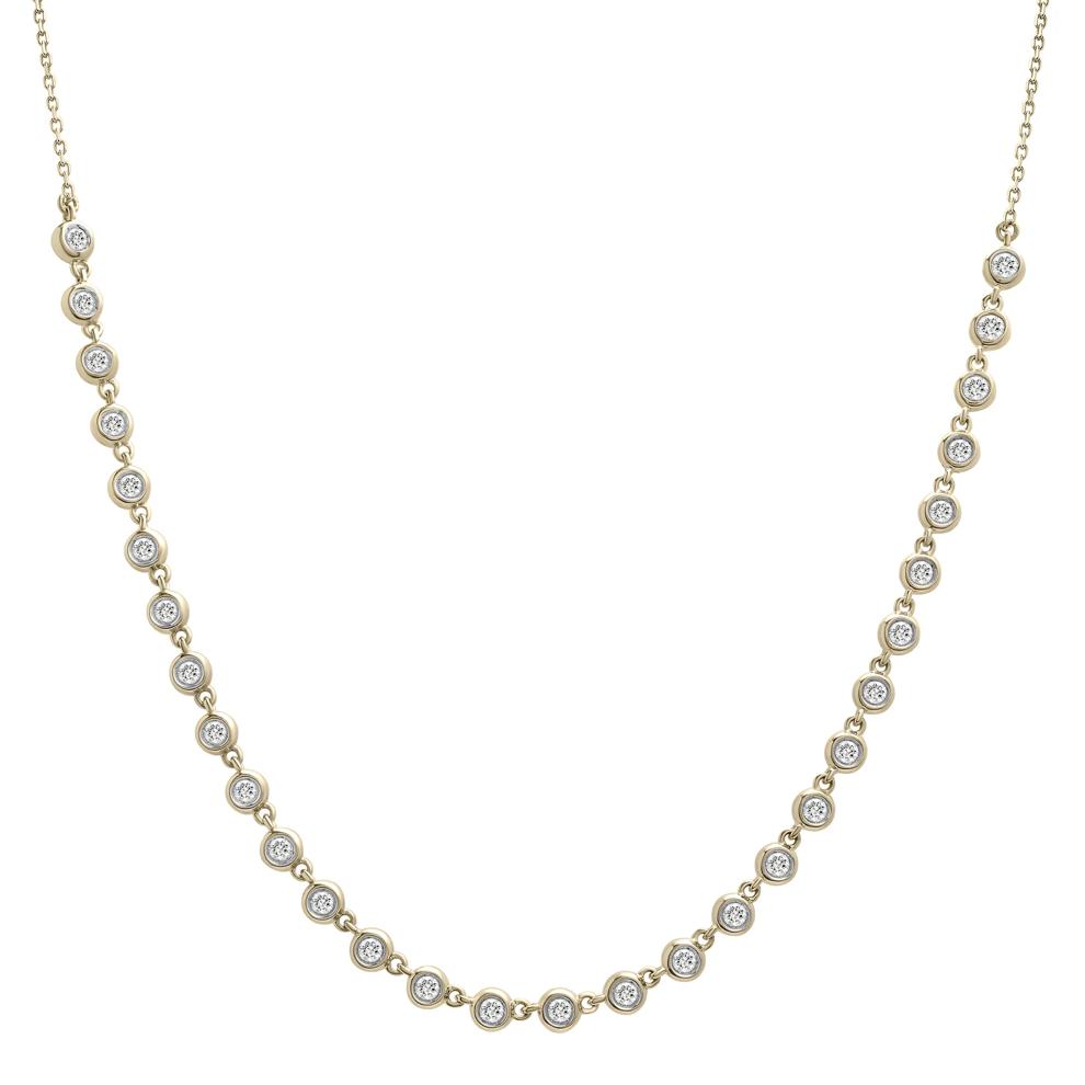 Diamond Bezel Necklace in 10K Yellow Gold (1 ct. tw.) – Image 1 of 4