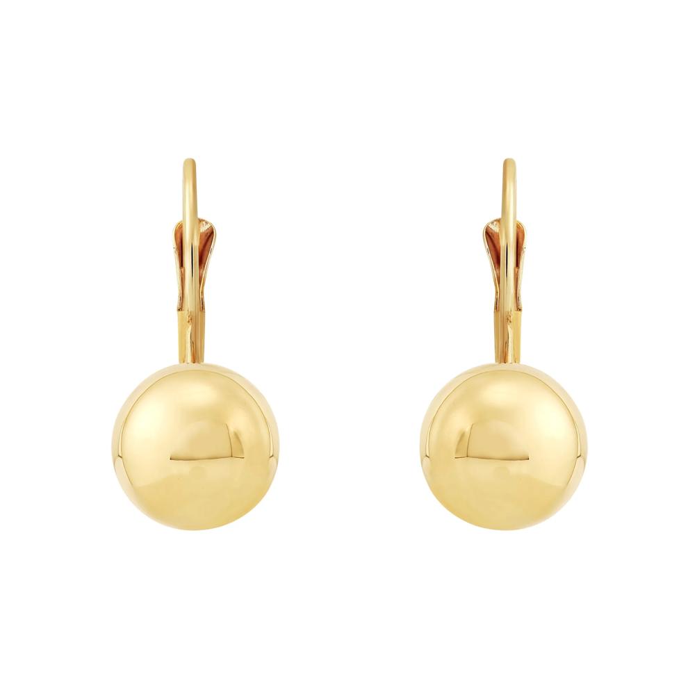 Bold Ball Drop Earrings in 14K Yellow Gold – Image 3 of 3