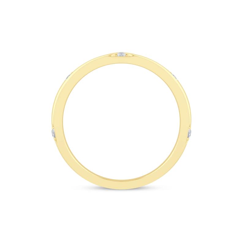 Diamond Anniversary Stack Band in 10K Yellow Gold &#40;1/10 ct. tw.&#41; – Image 2 of 3