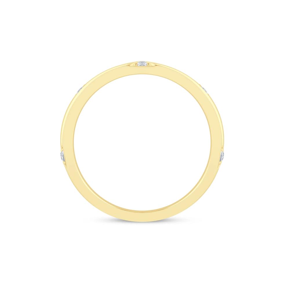 Diamond Anniversary Stack Band in 10K Yellow Gold (1/10 ct. tw.) – Image 2 of 3
