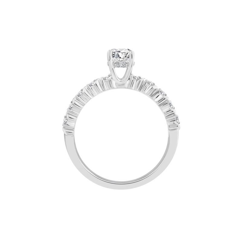 Lab Grown Oval Diamond Engagement Ring in 10K White Gold &#40;1 ct. tw.&#41; – Image 2 of 3