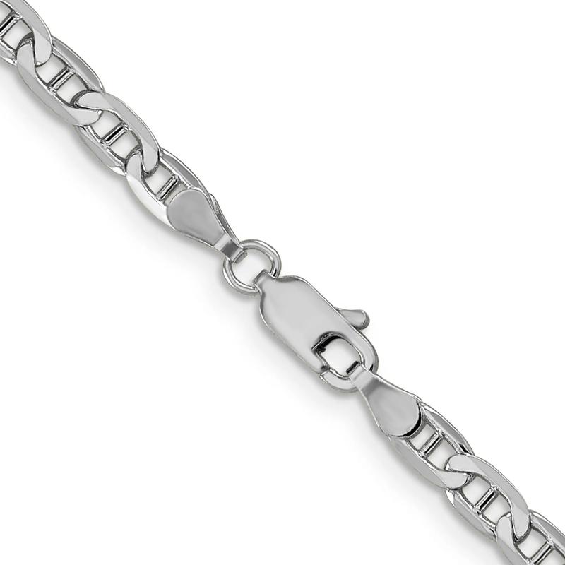 Solid Marine Link Chain in 14K White Gold, 3.75MM, 24&rdquo; – Image 3 of 4