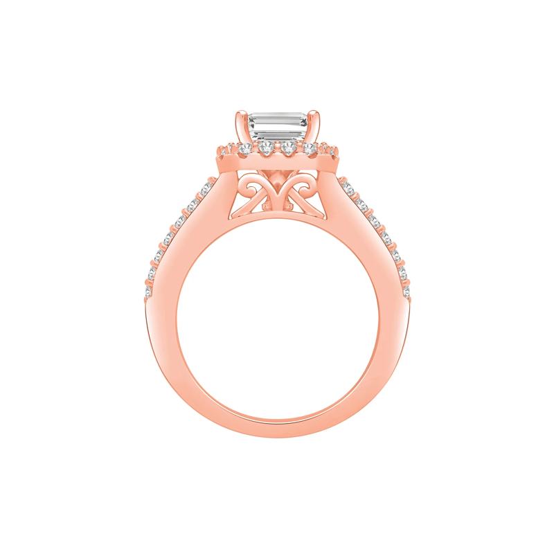 Lab Grown Diamond Halo Engagement Ring in 14K Rose Gold &#40;3 1/2 ct. tw.&#41; – Image 2 of 4