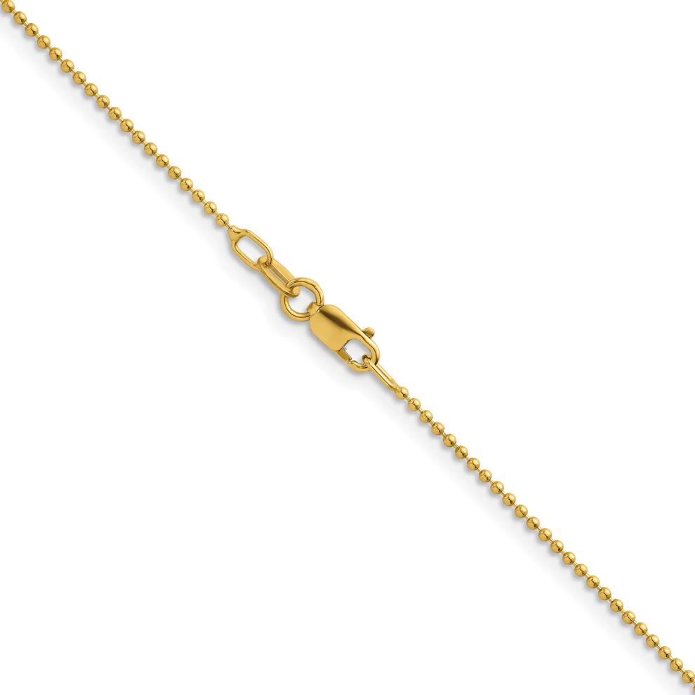 Beaded Chain in 14K Yellow Gold, 1.2mm, 16" – Image 2 of 4