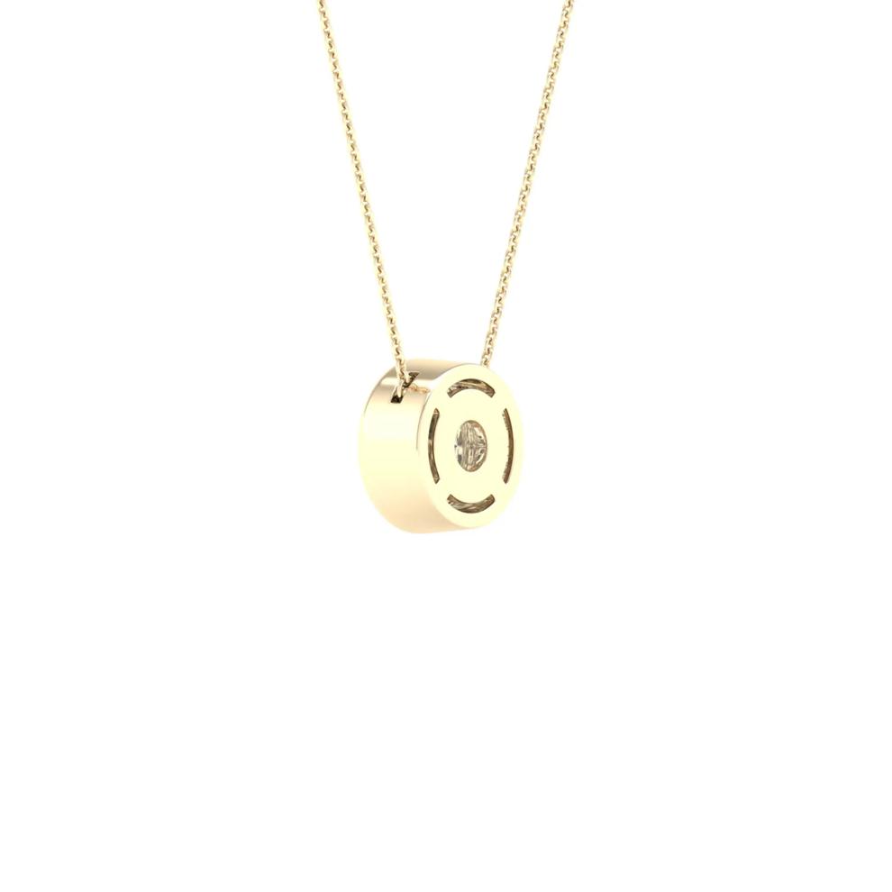 Lab Grown Diamond Round Solitaire Bezel Pendant in 10K Yellow Gold (1 ct. tw.) – Image 4 of 5