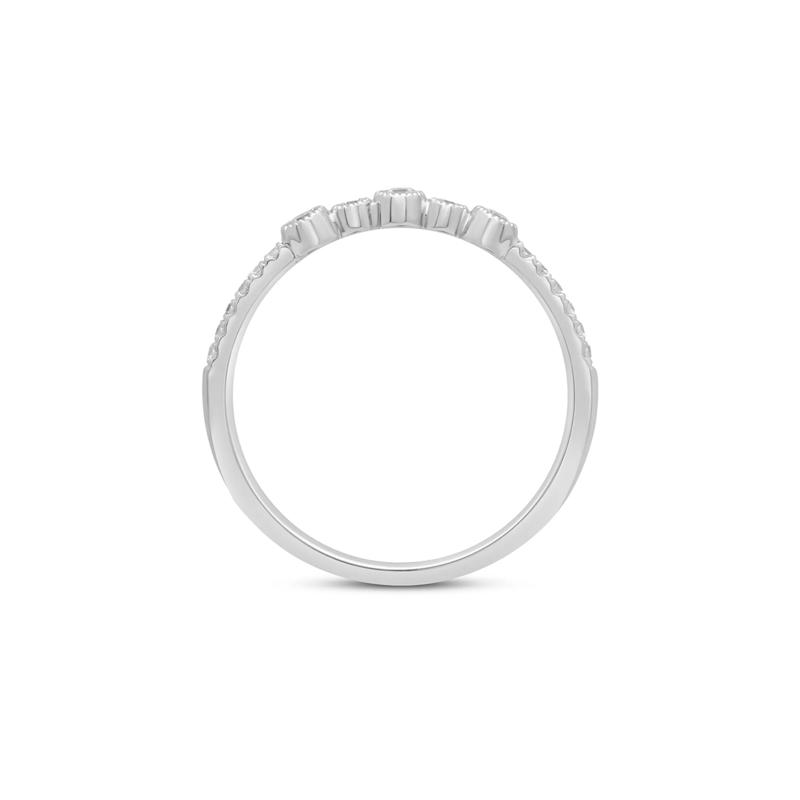 Diamond Stacking Ring with Marquise Shapes in 10K White Gold &#40;1/7 ct. tw.&#41; – Image 2 of 3