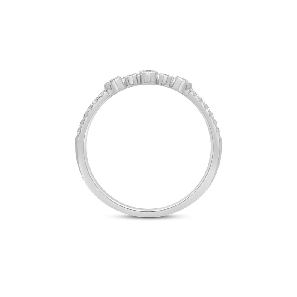 Diamond Stacking Ring with Marquise Shapes in 10K White Gold (1/7 ct. tw.) – Image 2 of 3