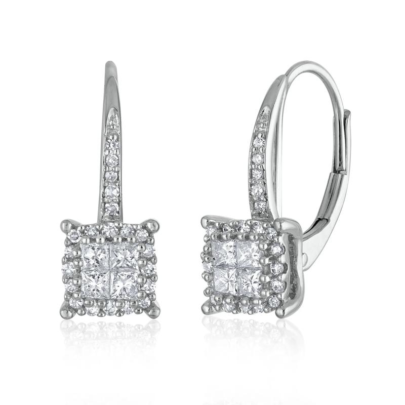Diamond Drop Earrings in 14K White Gold (1/2 ct. tw.) – Image 1 of 1