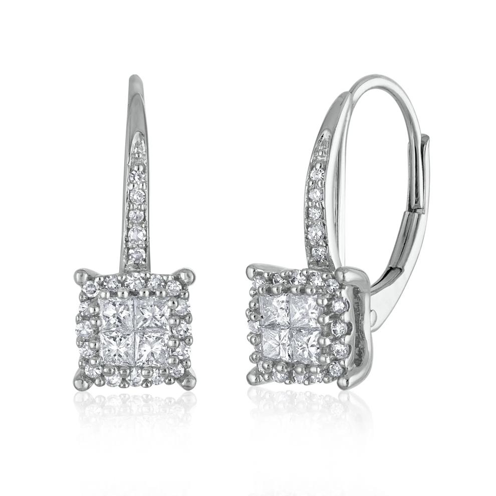 Diamond Drop Earrings in 14K White Gold (1/2 ct. tw.) – Image 1 of 1