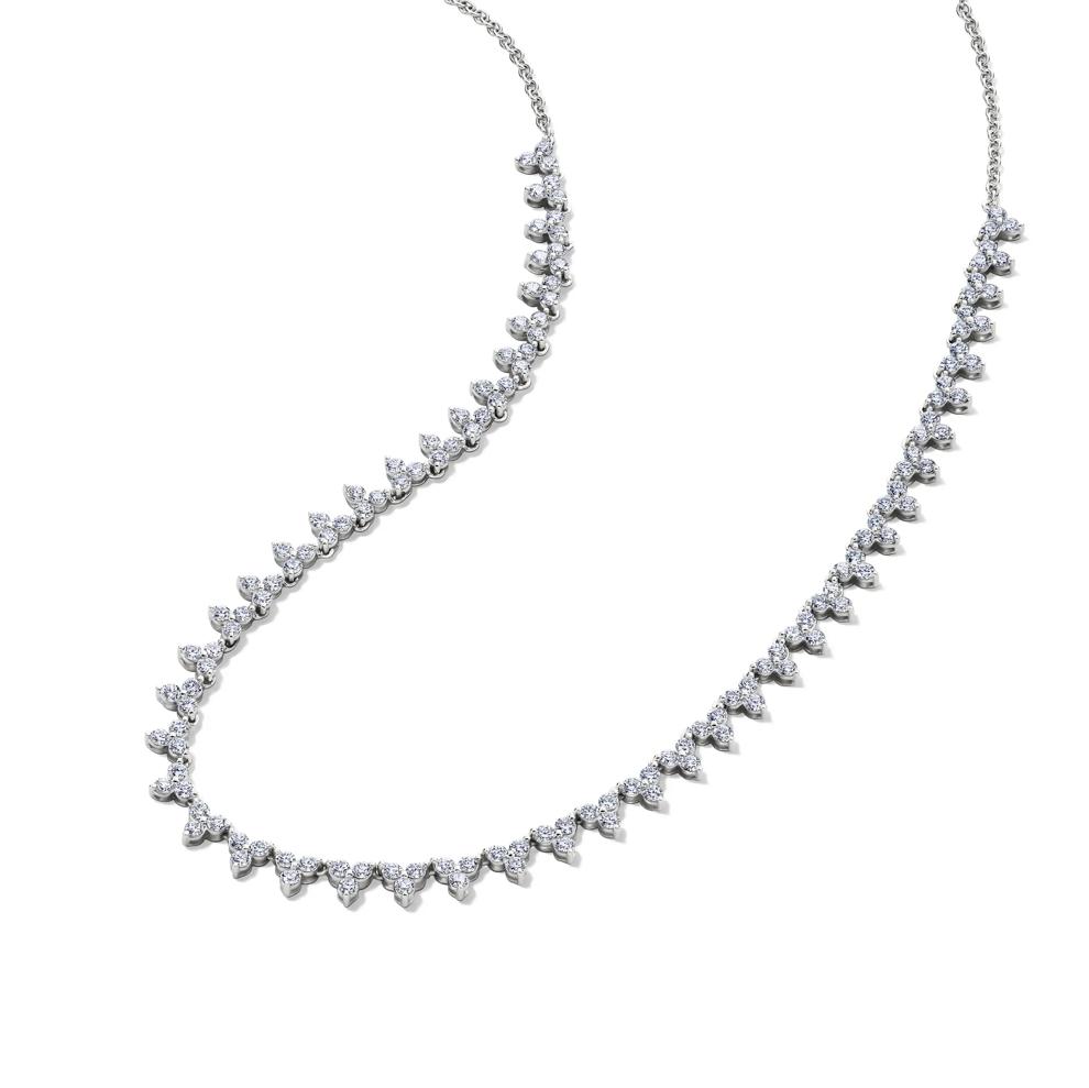 Lab Grown Diamond Cluster Necklace in 14K White Gold (3 ct. tw.) – Image 4 of 4