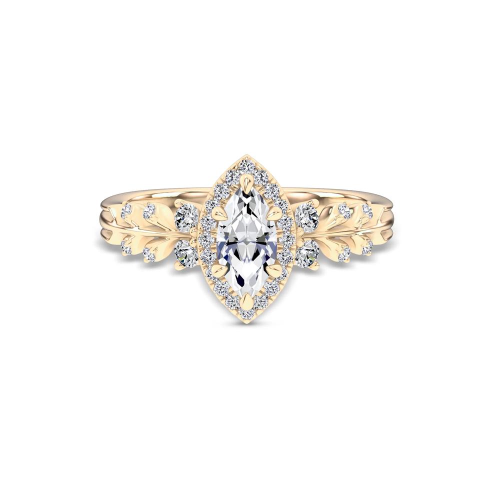 Diamond Marquise Center Halo Engagement Ring in 14K Yellow Gold (3/4 ct. tw.) – Image 1 of 4