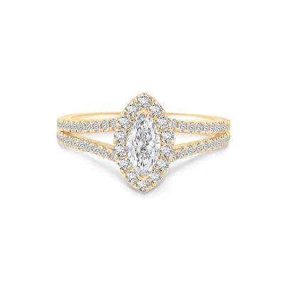 Diamond Marquise Halo Engagement Ring in 18K Yellow Gold (1 ct. tw.)