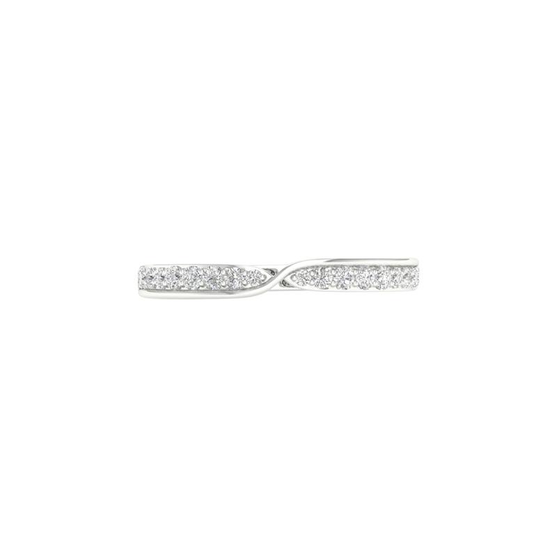 Pinched Diamond Stack Band in 10K White Gold &#40;1/4 ct. tw.&#41; – Image 1 of 4