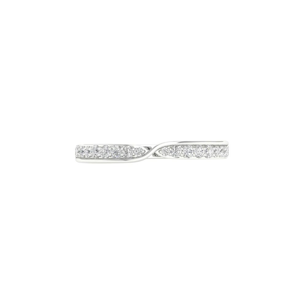 Pinched Diamond Stack Band in 10K White Gold (1/4 ct. tw.) – Image 1 of 4