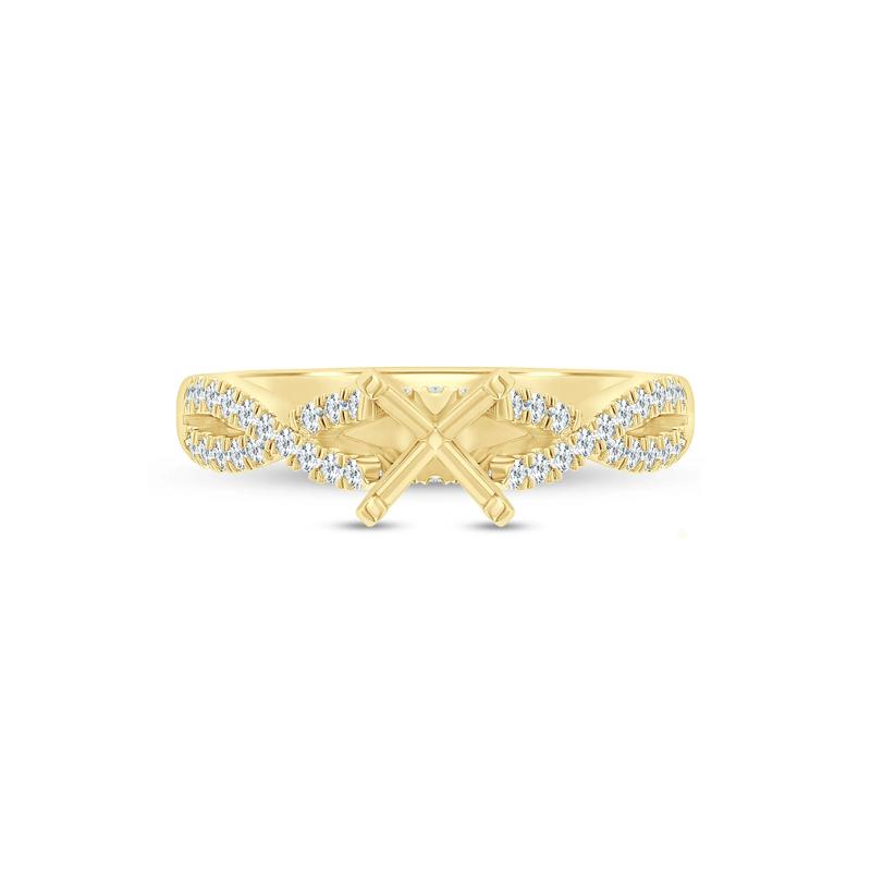 Lab Grown Diamond Twist Semi-Mount Ring in 14K Yellow Gold &#40;1/4 ct. tw.&#41; – Image 2 of 6