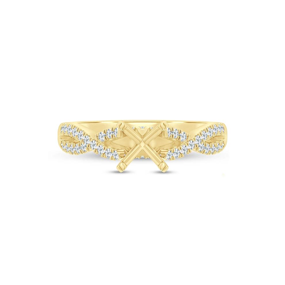 Lab Grown Diamond Twist Semi-Mount Ring in 14K Yellow Gold (1/4 ct. tw.) – Image 2 of 6