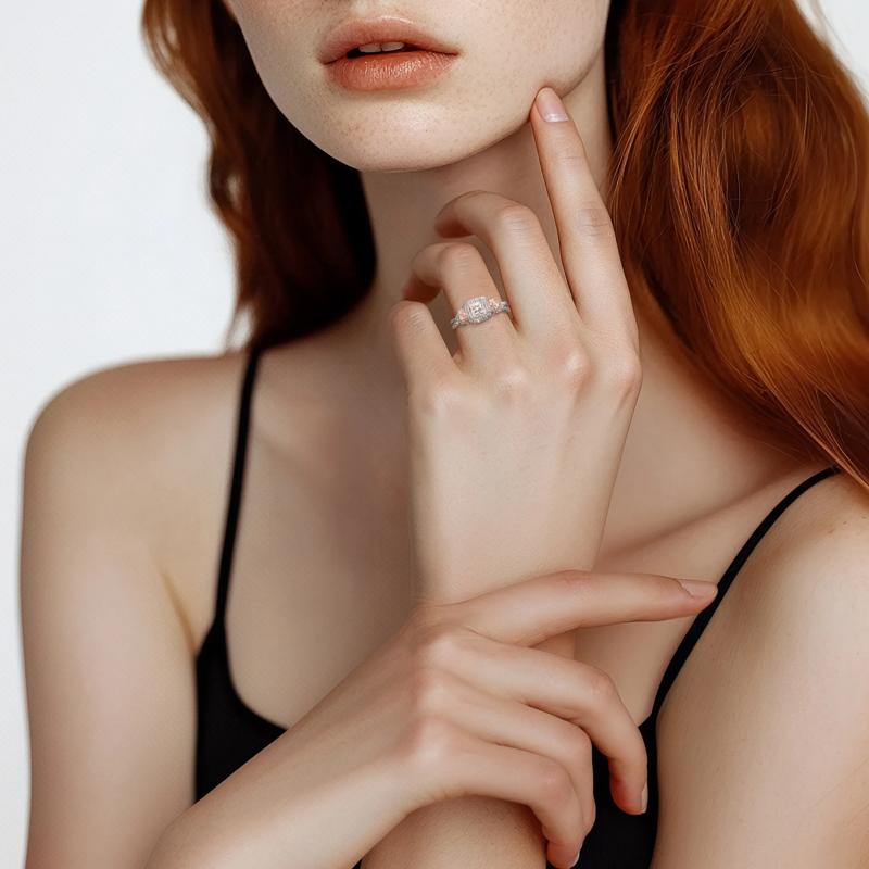 5/8 ct. tw. Diamond Engagement Ring in 14K White &amp; Rose Gold – Image 4 of 5