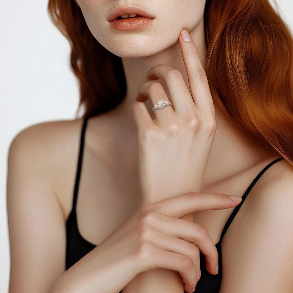 5/8 ct. tw. Diamond Engagement Ring in 14K White &amp; Rose Gold – Image 5 of 5