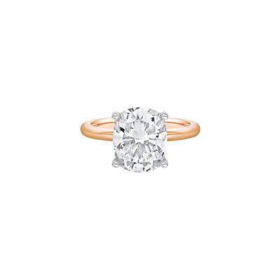 Lab Grown Diamond Elongated Cushion-Cut Engagement Ring in 14K Rose and White Gold (4 ct. tw.)
