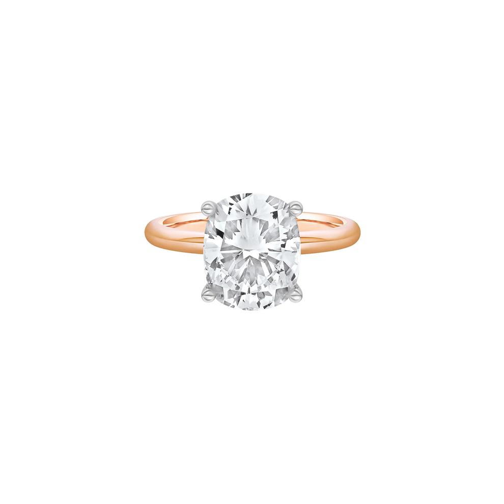 Lab Grown Diamond Elongated Cushion-Cut Engagement Ring in 14K Rose and White Gold (4 ct. tw.) – Image 1 of 4