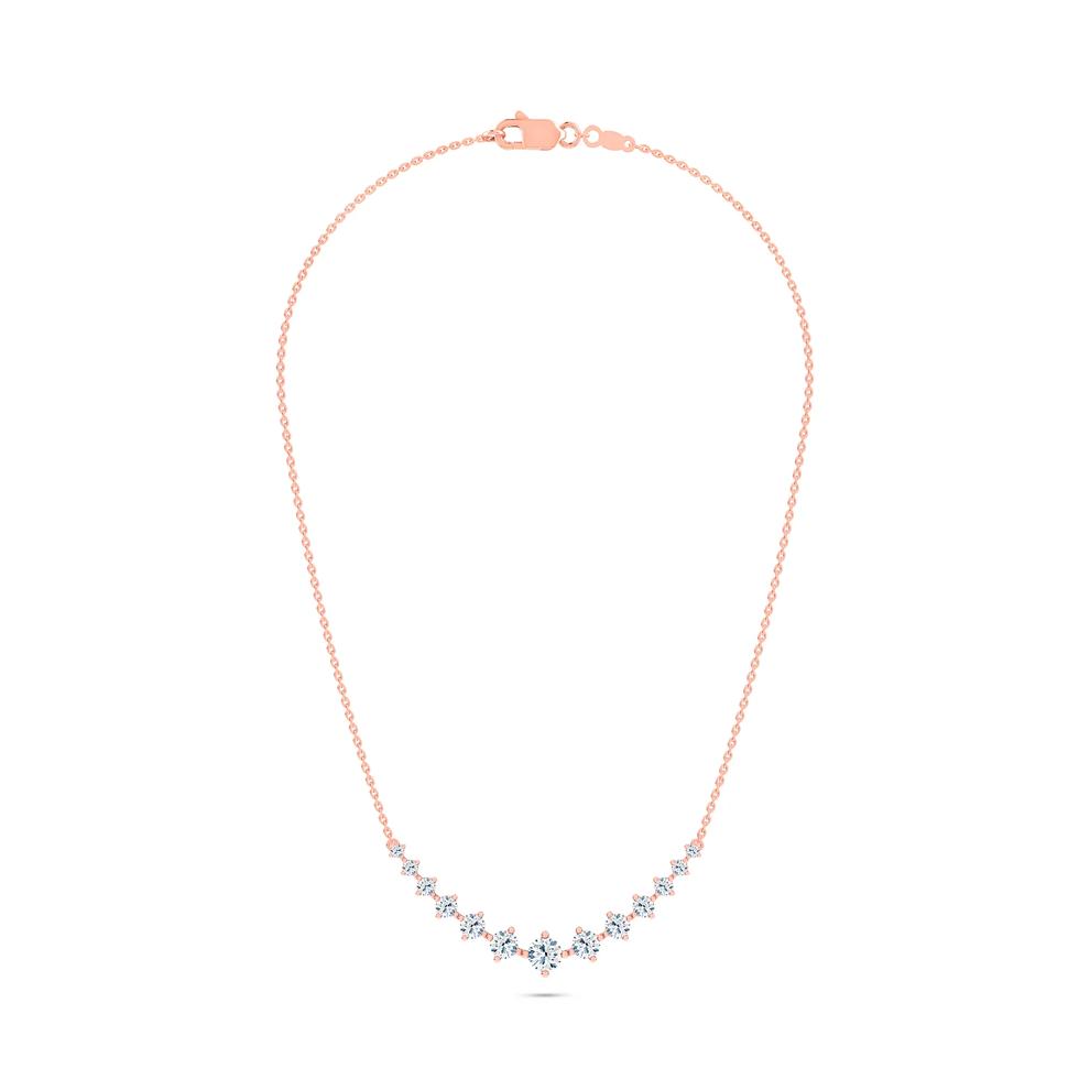 Lab Grown Diamond Prong-Set Front Necklace in 10K Rose Gold (1 ct. tw.) – Image 3 of 4