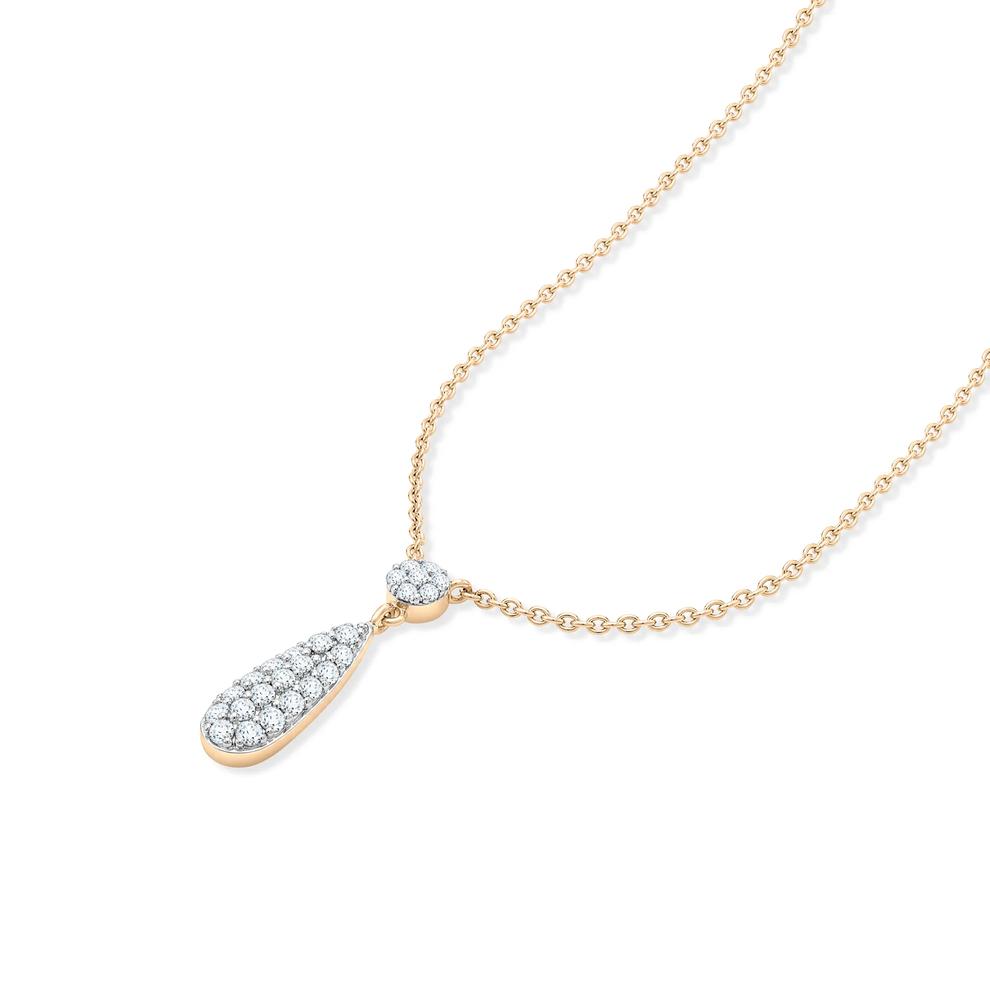 Diamond Drop Pendant Necklace in 10K Yellow Gold (1/10 ct. tw.) – Image 3 of 4