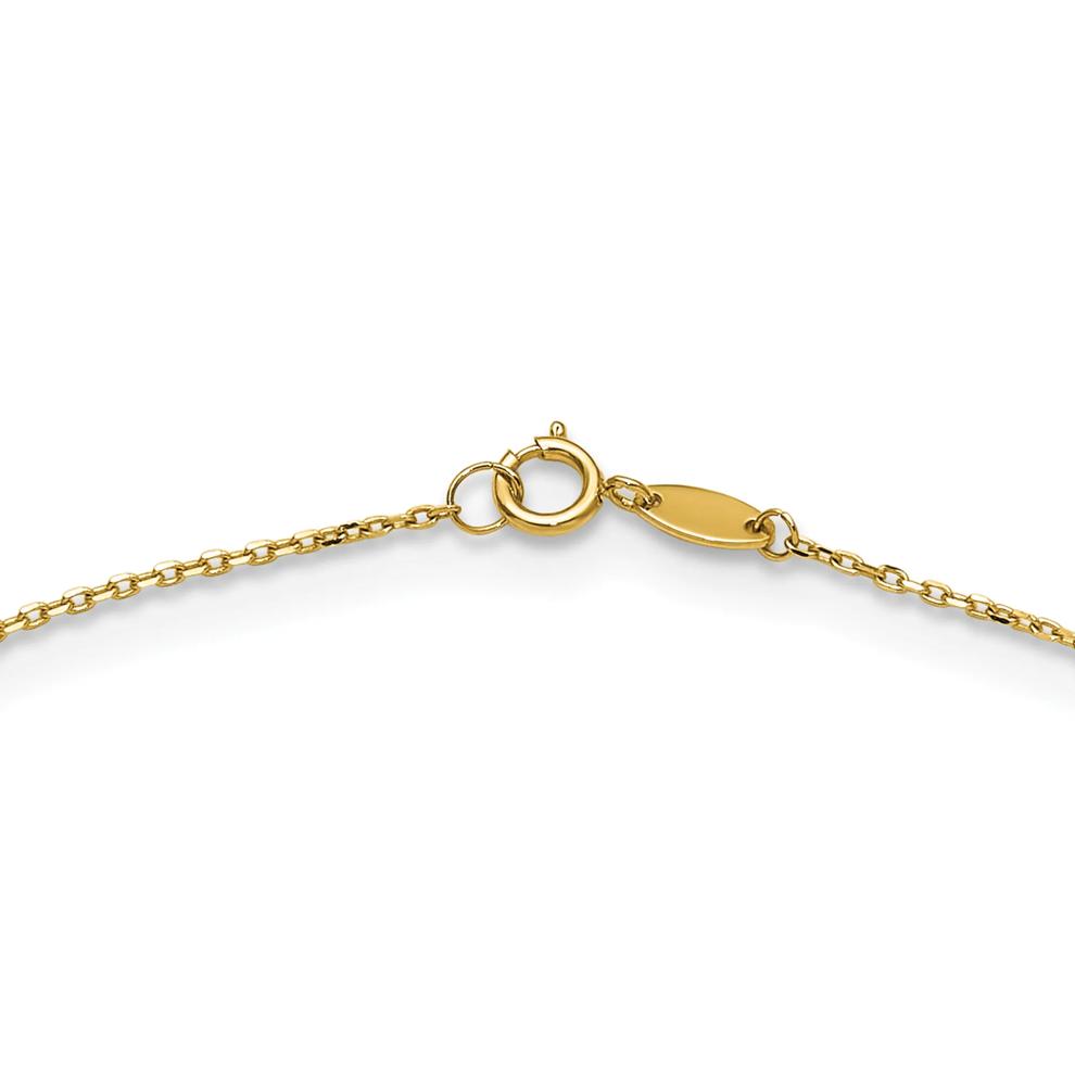 Bar Necklace With Dangling Star in 10K Yellow &amp; White Gold, 17" – Image 2 of 4