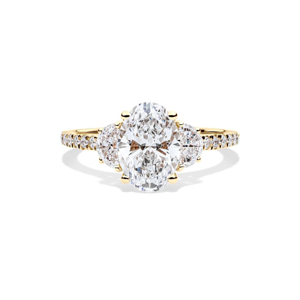 Luna Lab Grown Diamond Engagement Ring in 18K Yellow Gold (2 3/4 ct. tw.) – Image 1 of 4