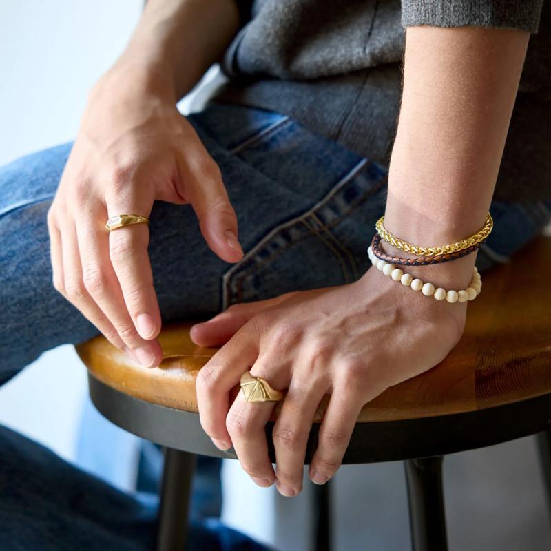 Men&#39;s Wheat Chain Bracelet in Vermeil – Image 5 of 9