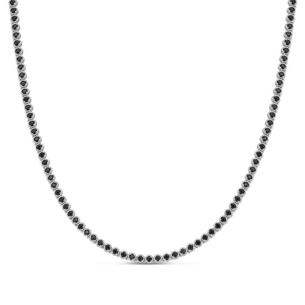 Men's Black Diamond Tennis Necklace in Black Rhodium-Plated Sterling Silver (5 ct. tw.) – Image 1 of 4