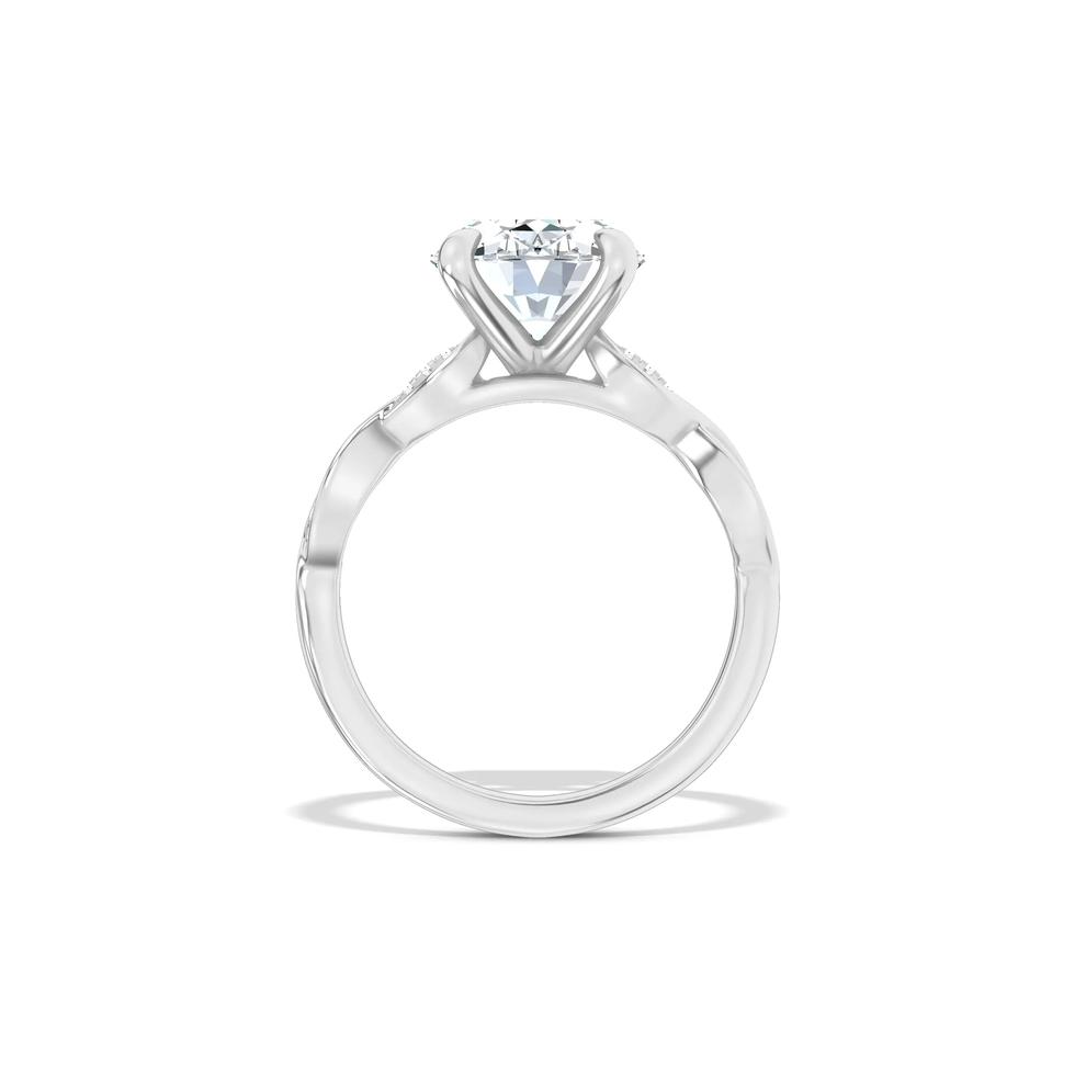 Lab Grown Diamond Oval Twist-Shank Engagement Ring in 14K White Gold (4 ct. tw.) – Image 2 of 4