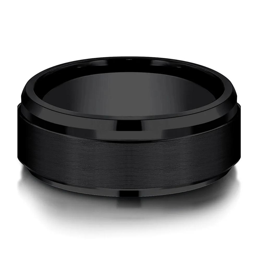 Men's Band in Black Titanium, 9MM – Image 1 of 3