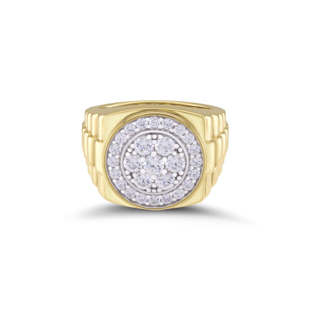 Men's Lab Grown Diamond Round Ring in 10K Yellow Gold (1 3/4 ct. tw.) – Image 1 of 3