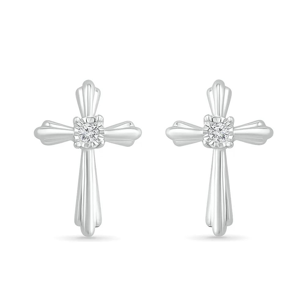 アクセサリー octi silver  stud pierce Silver-tone Cubic Zirconia Circle Pendant Necklace & Stud