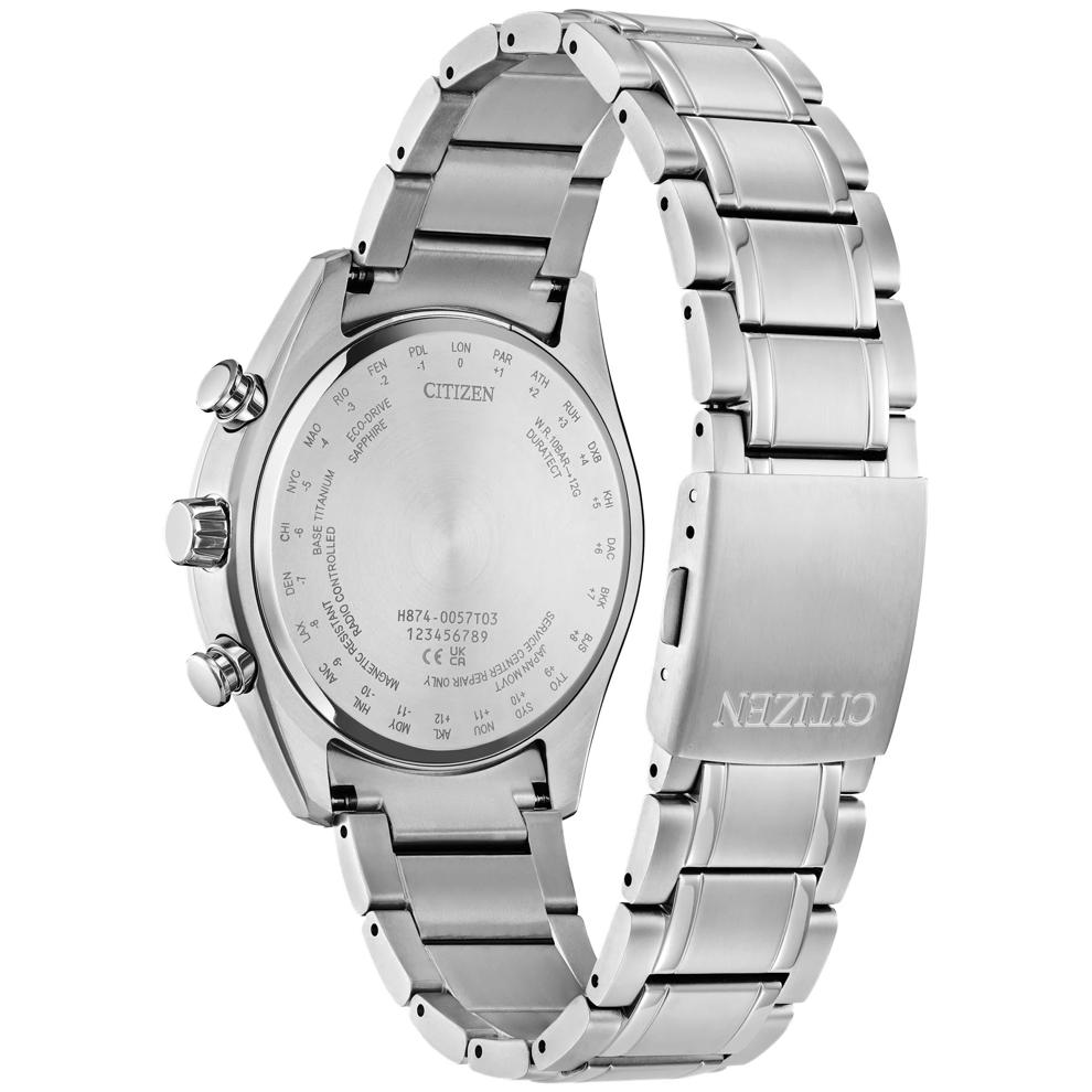 moonです Citizen® Men's Tsuki-yomi A-T Moon Phase Watch in Titanium 43MM