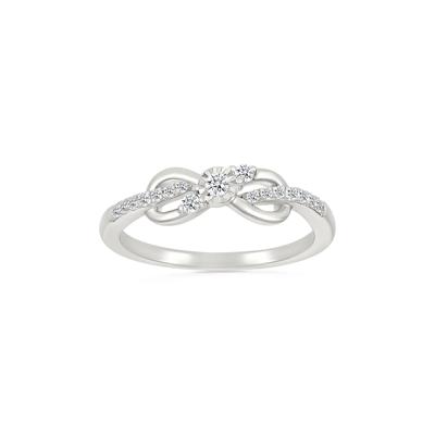 Diamond Accent Infinity Knot Ring in Sterling Silver