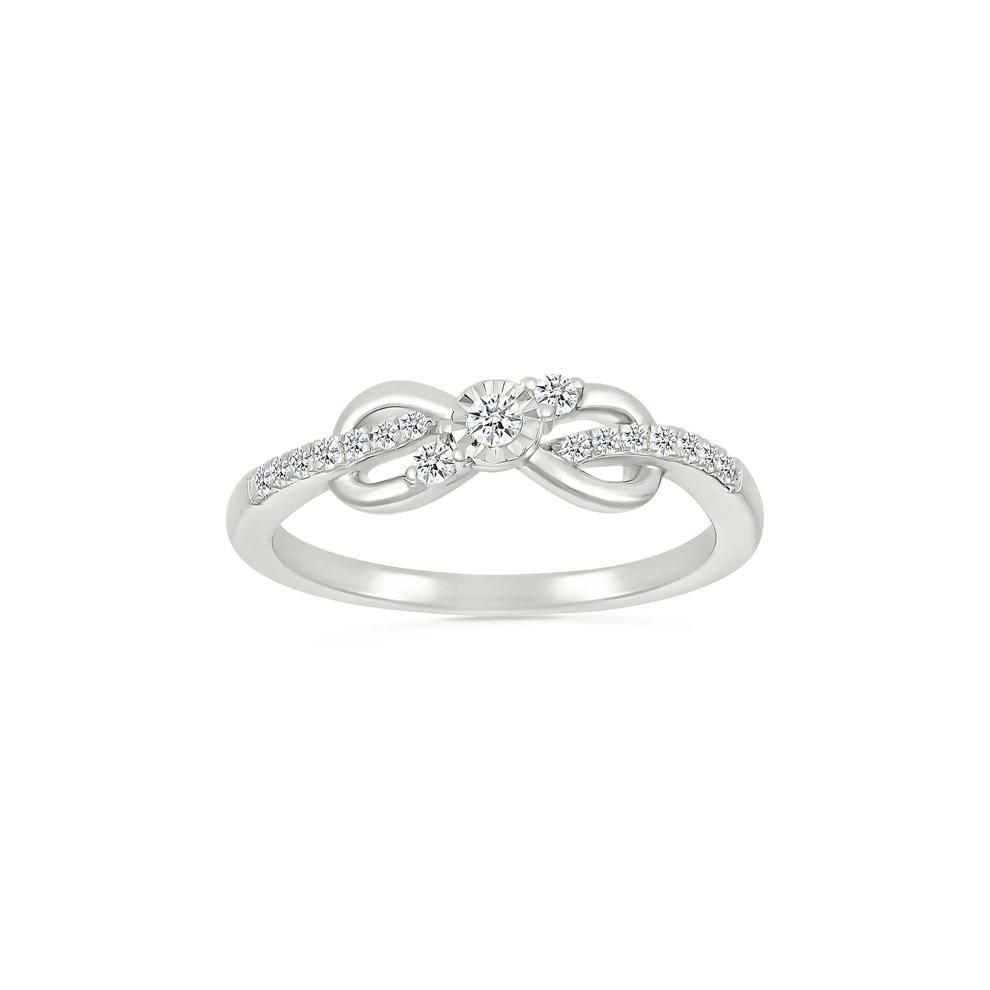 Diamond Accent Infinity Knot Ring in Sterling Silver – Image 1 of 4