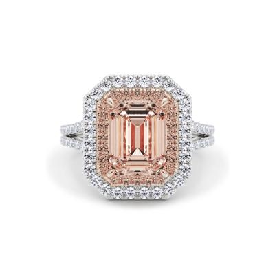 Lab Grown Diamond Pink & White Engagement Ring in 14K White & Rose Gold (3 3/4 ct. tw.)