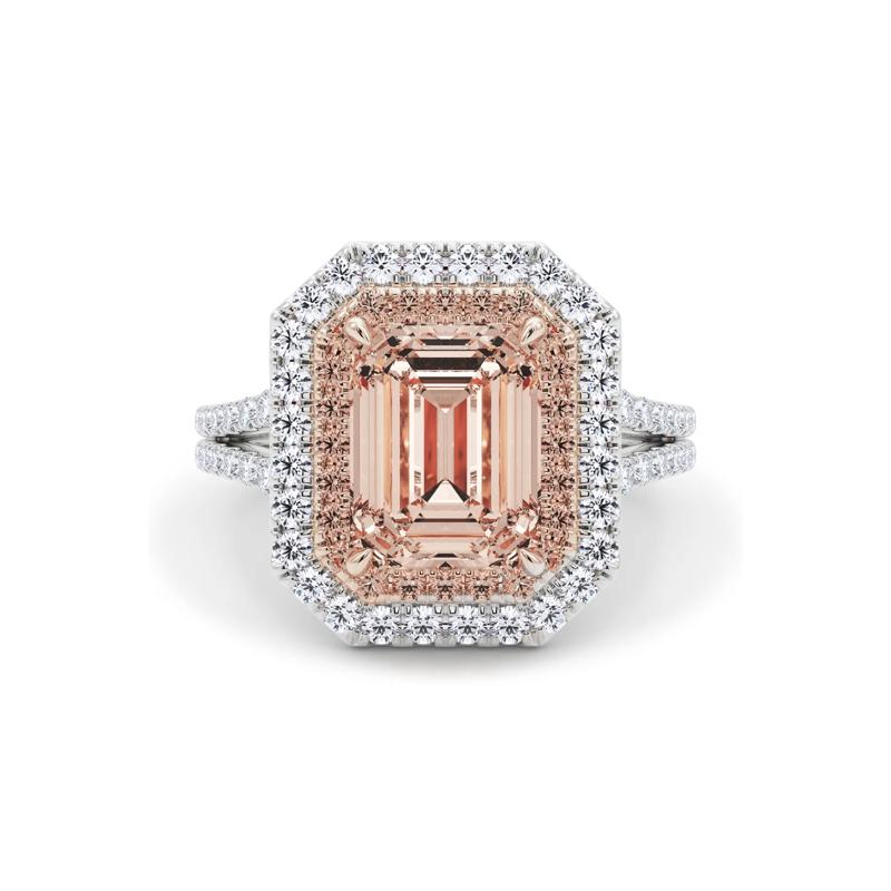 Lab Grown Diamond Pink &amp; White Engagement Ring in 14K White &amp; Rose Gold &#40;3 3/4 ct. tw.&#41; – Image 1 of 5